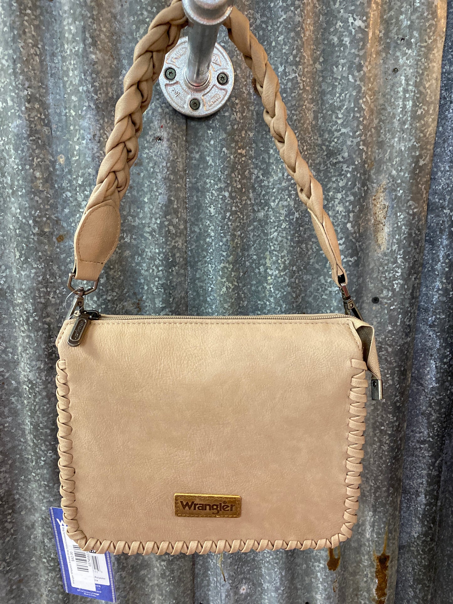 Wrangler Whipstitch Braided Strap Hobo/Crossbody Bag
