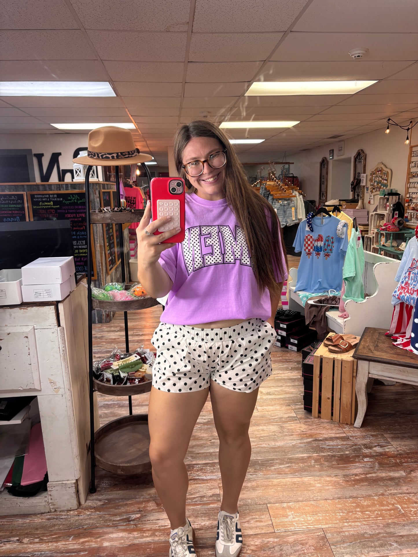 White/Black Polka LM Shorts