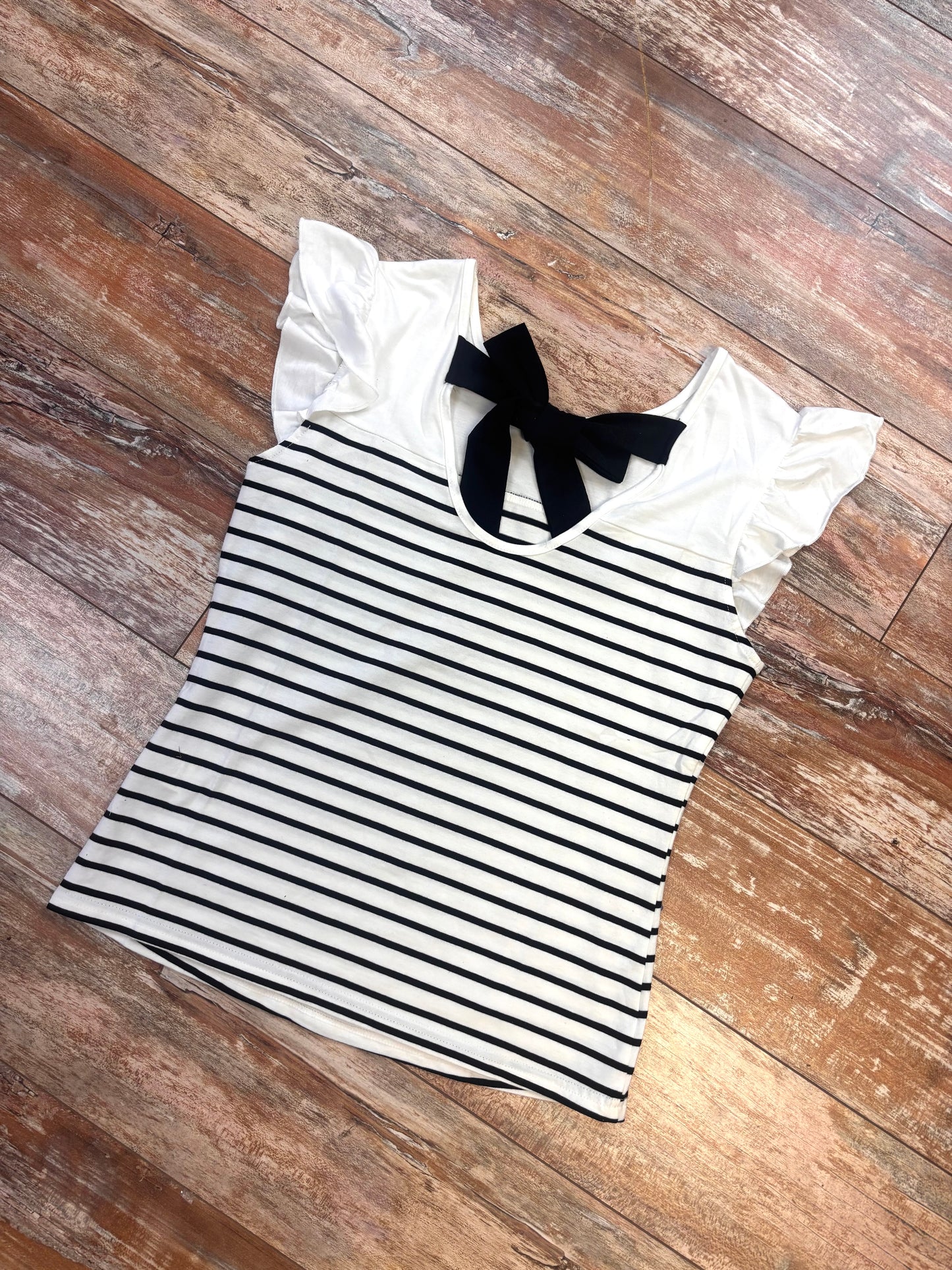 B&W Striped Tank With Bow Back
