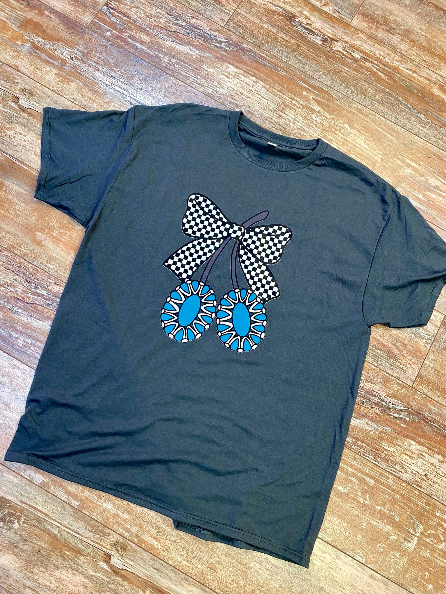 Turquoise Charm Bow Tee