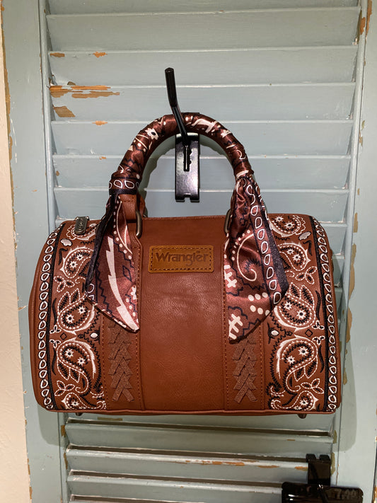 Wrangler Braided Praisley Bandana Boston Bag