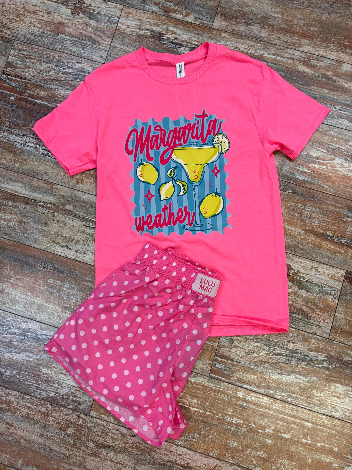 Dark/Light Pink Polka Lulu Mac Shorts