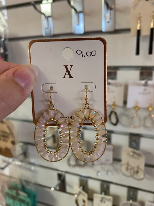 Iridescent And Gold Earrings