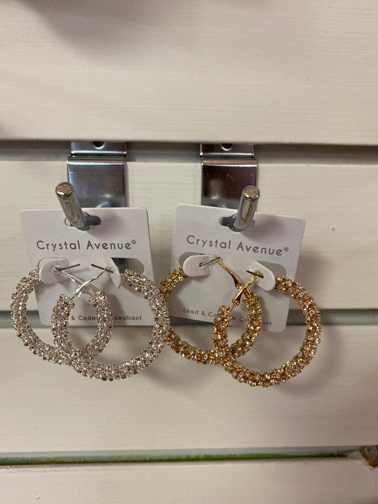 Rhinestone Hoop Earring