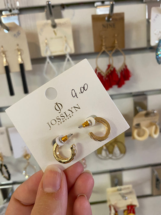 Gold Checkered Hoops
