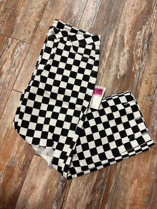 Checkered Print Jeans