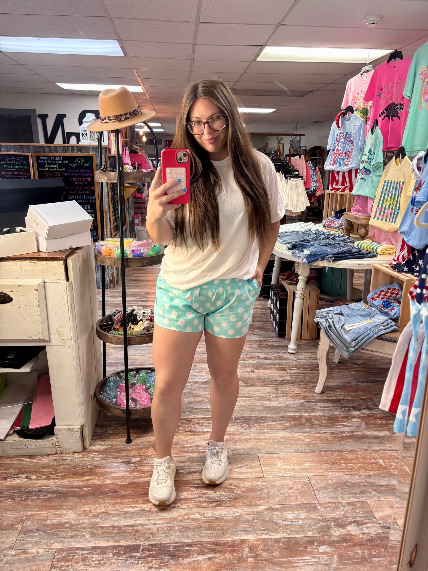 Lulu Mac Mint Polka Dot Shorts