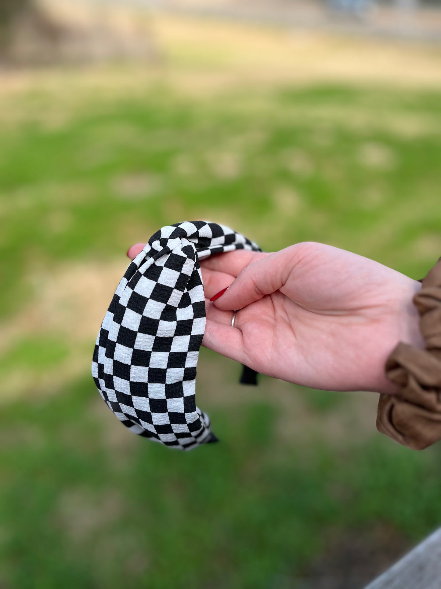 Knotted Checkered Headband