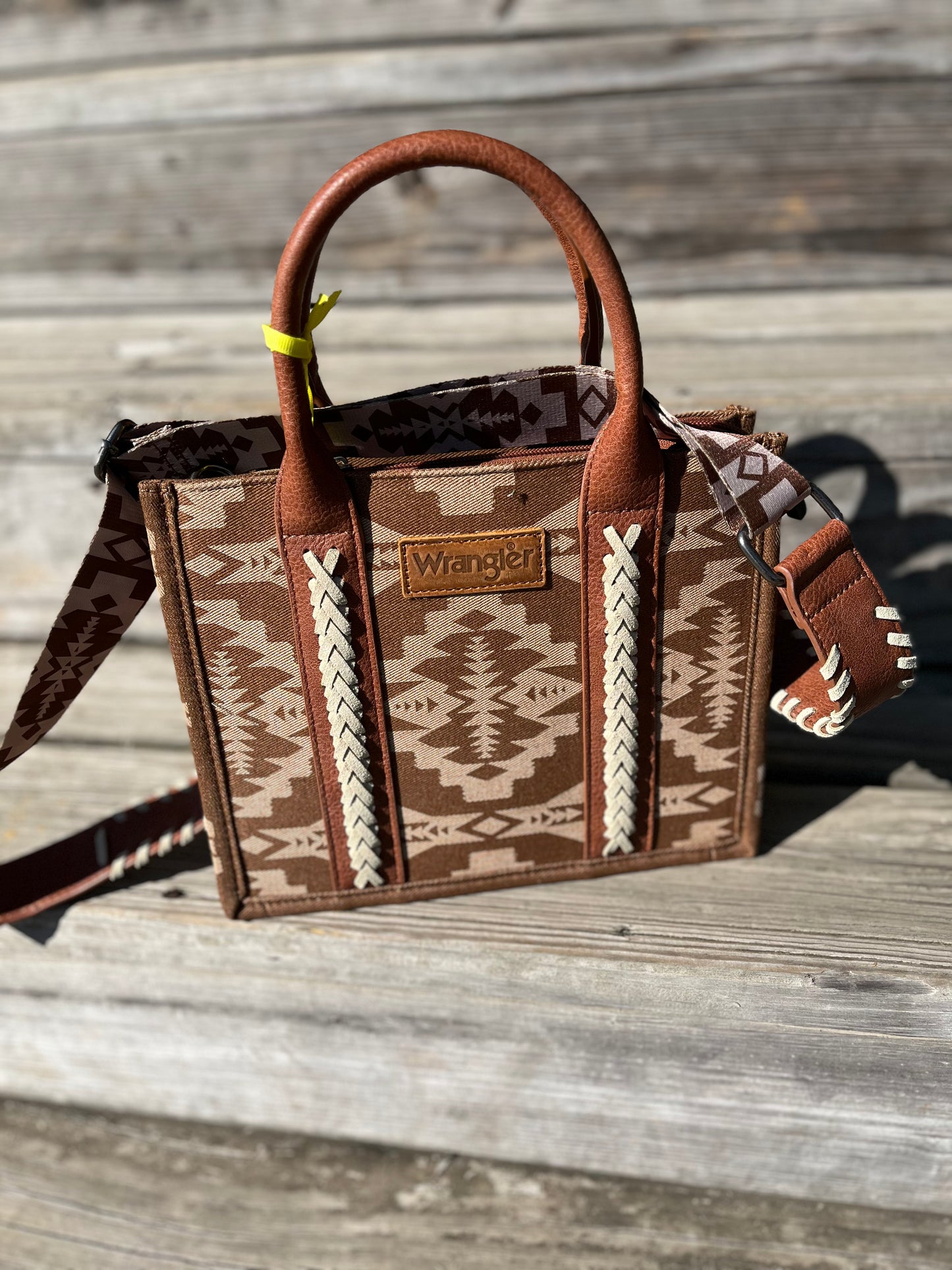 Wrangler Brown Southwestern Small Canvas Tote