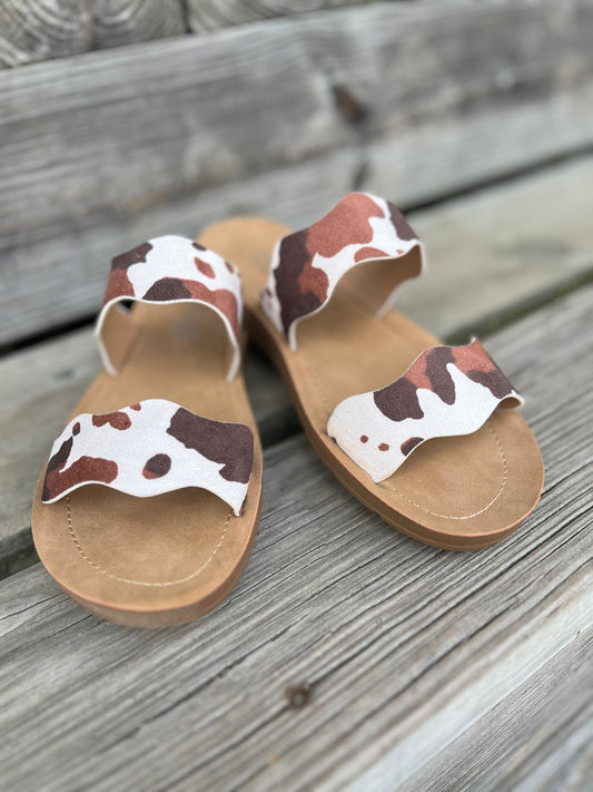 Wishy Washy Brown Cow sandals