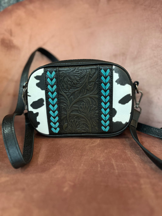 Montana West Black Tooled Crossbody