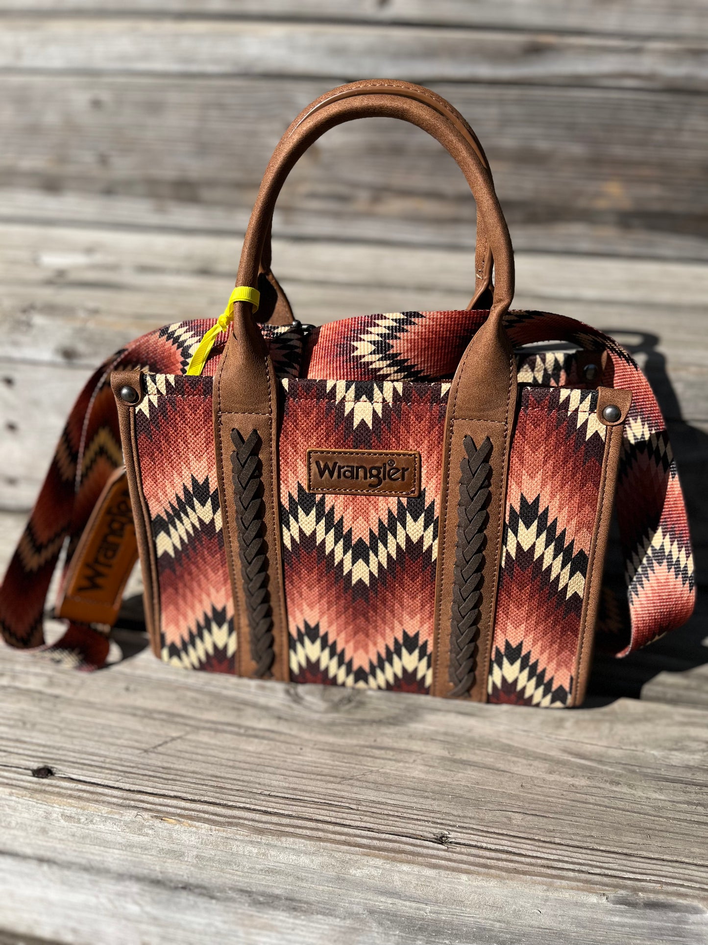 Wrangler Brown Southwestern Pattern dual Sided Concealed Carry Tote