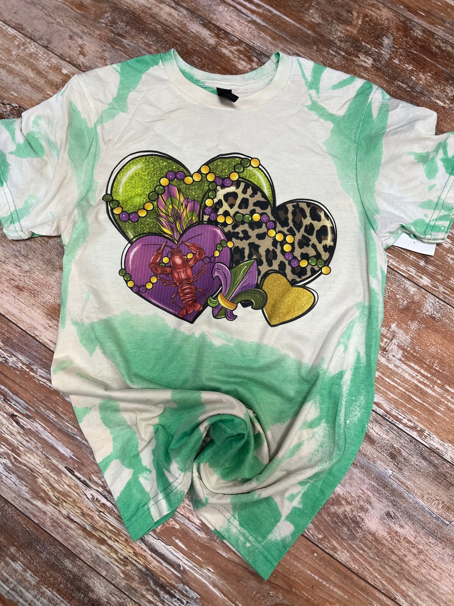 Heart Crawfish Mardi Gras Tee