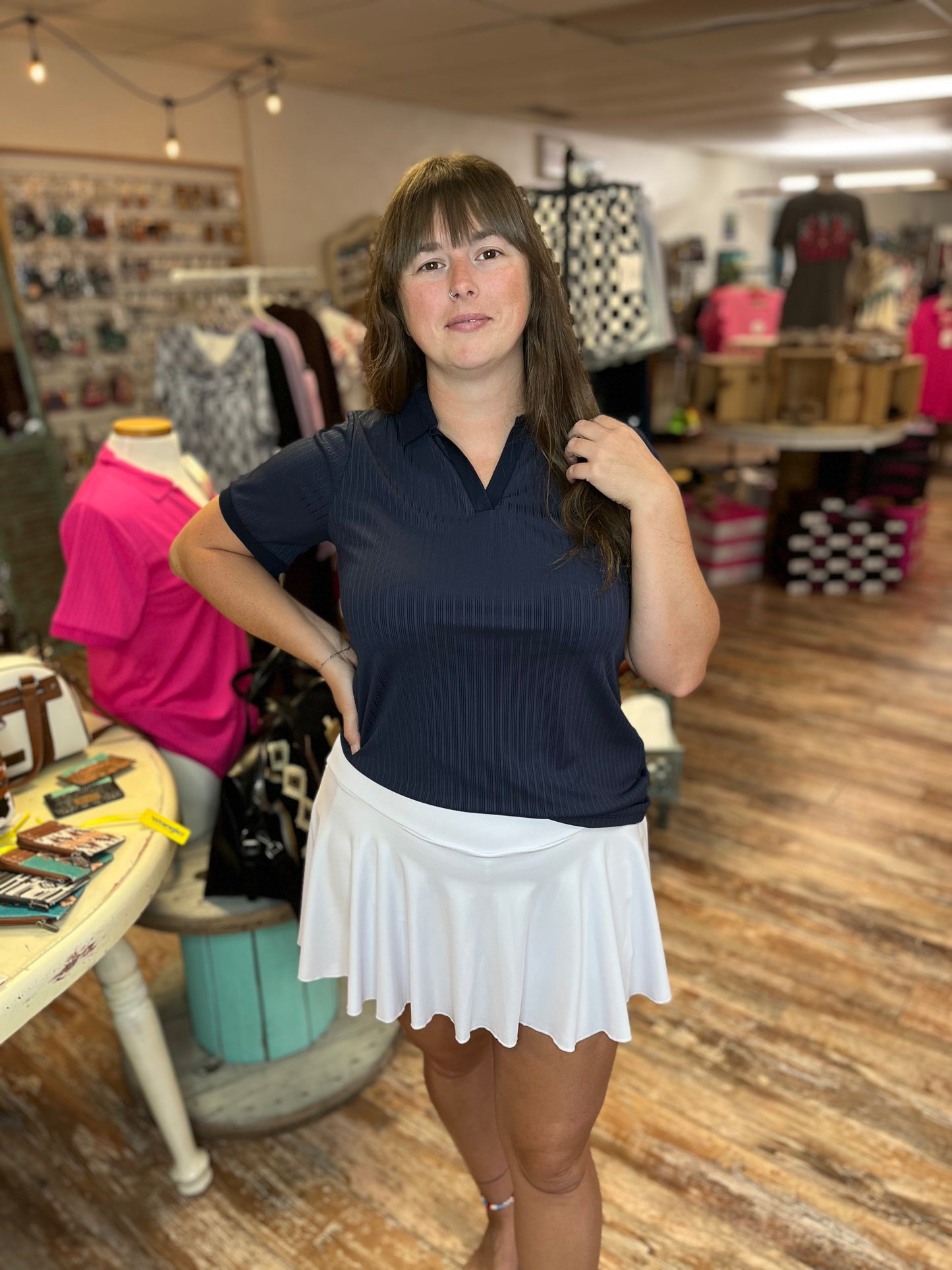 Rib Knit Polo Top