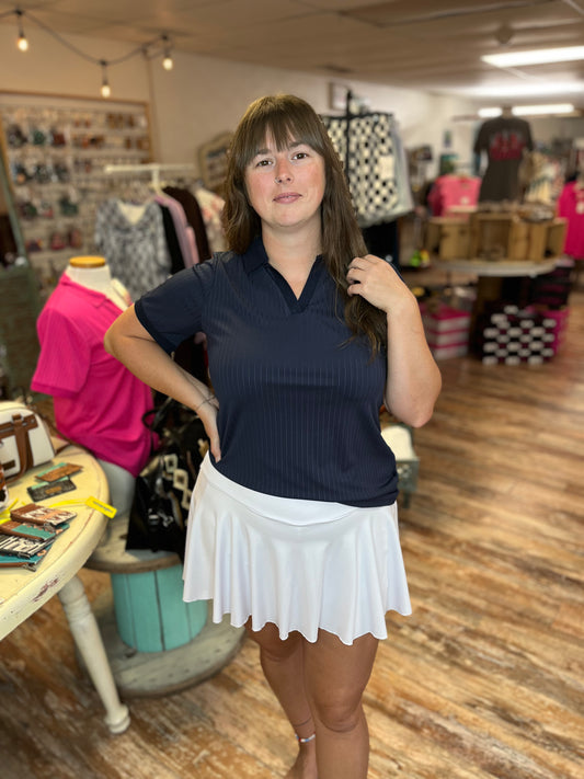 Rib Knit Polo Top