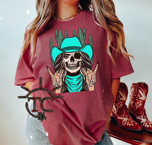 Skeleton Cowgirl Tee