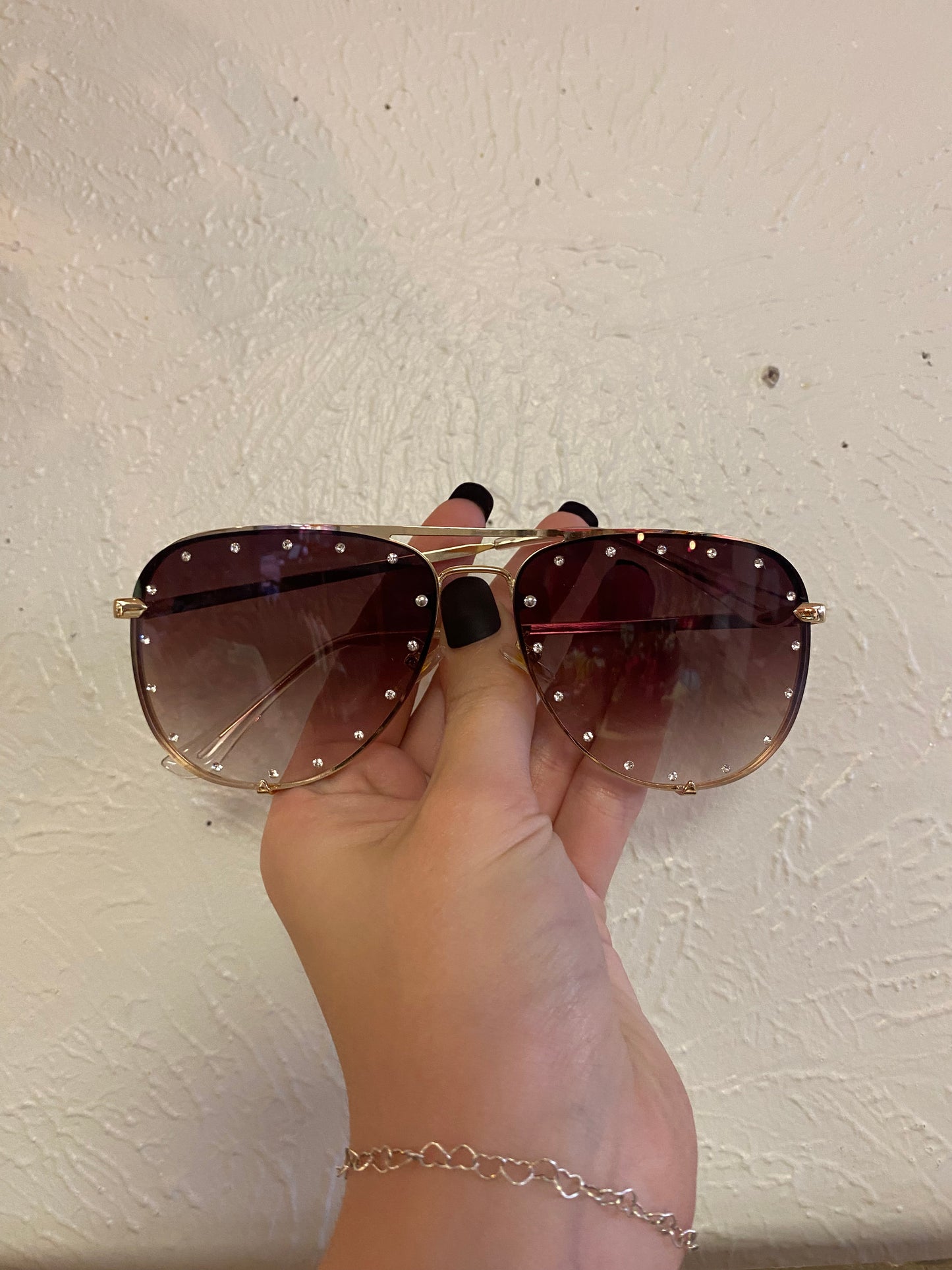 Hollywood Studded Aviator Sunglasses