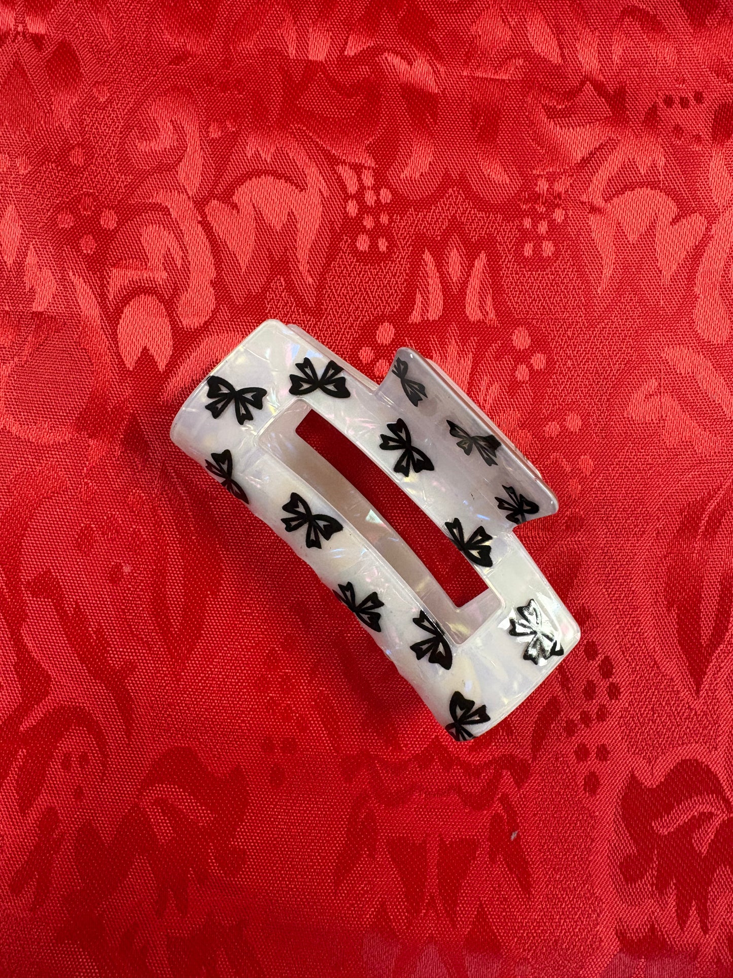 JUMBO BOW RECTANGLE HAIR CLAW CLIPS