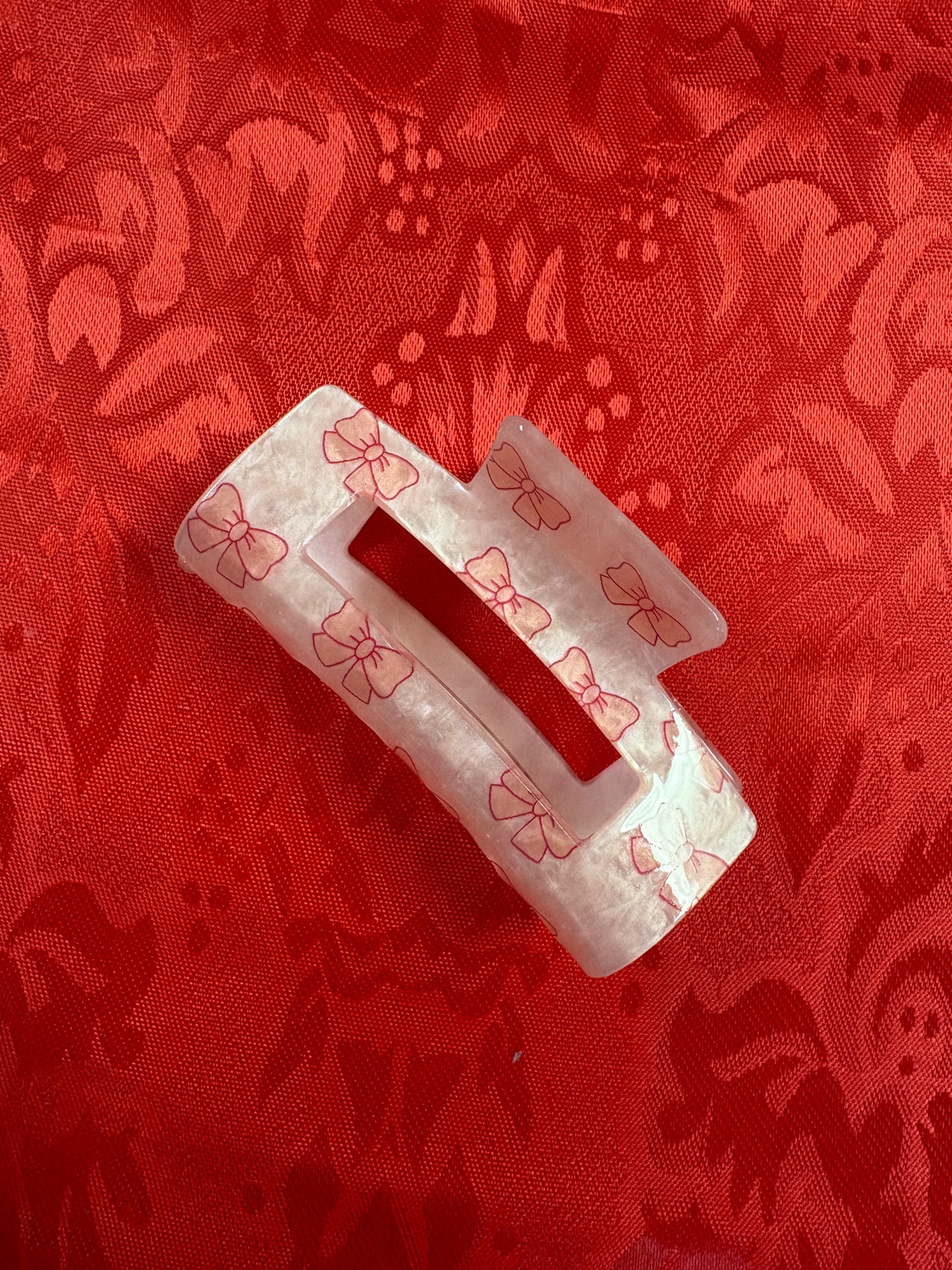 JUMBO BOW RECTANGLE HAIR CLAW CLIPS