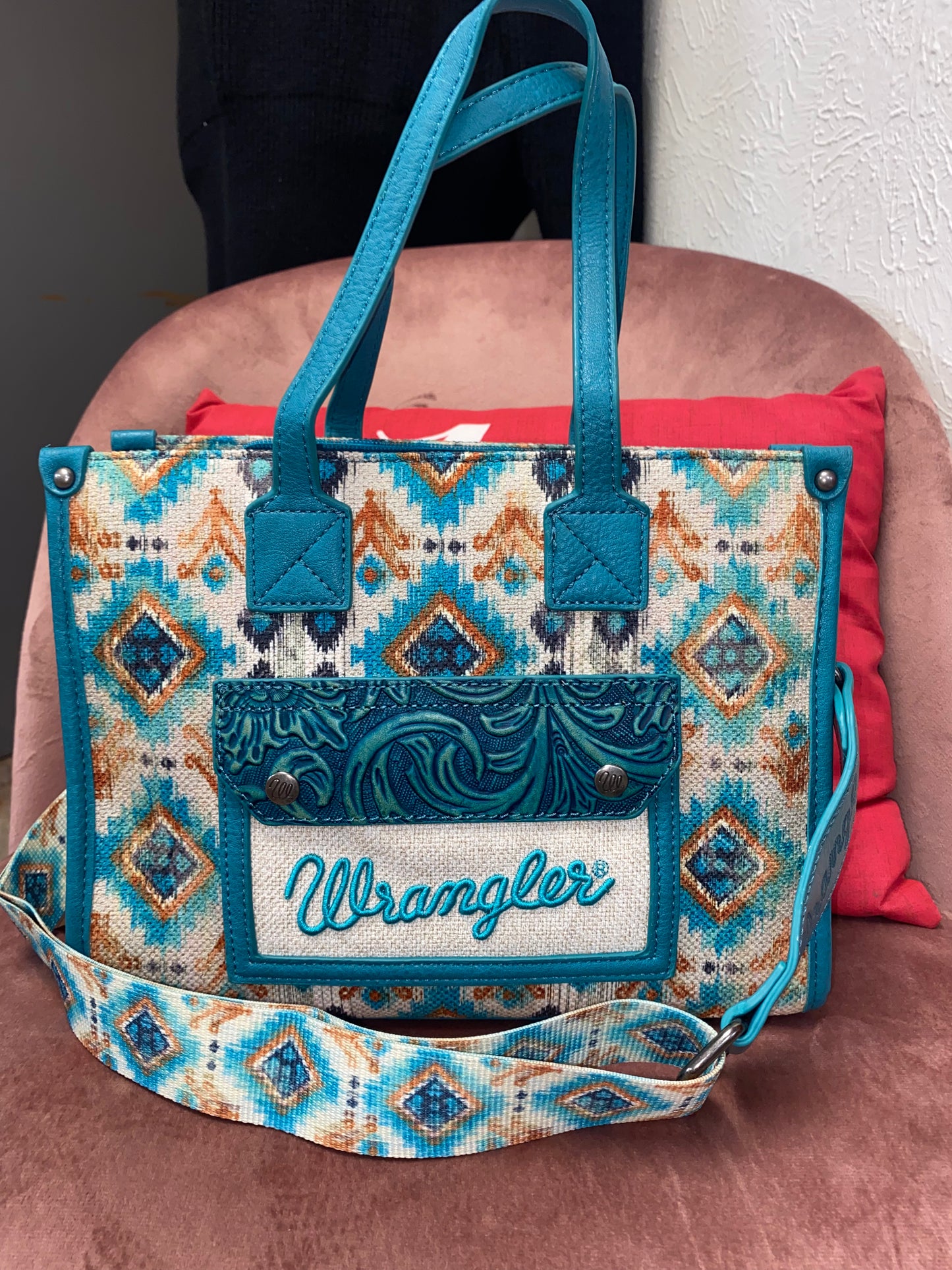 Wrangler Turquoise Dual Sided Concealed Carry Tote/Crossbody