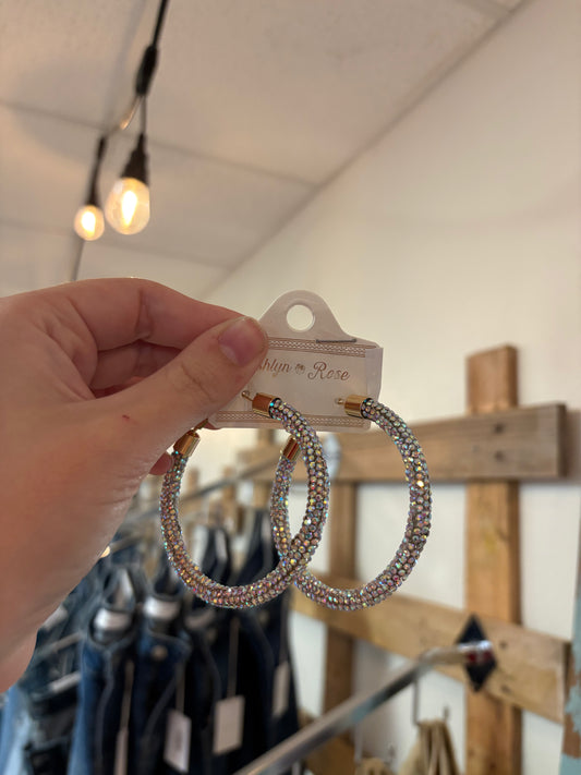 Crystal Iridescent Hoops