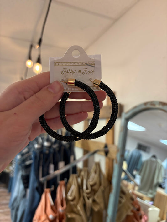 Crystal Black Hoops