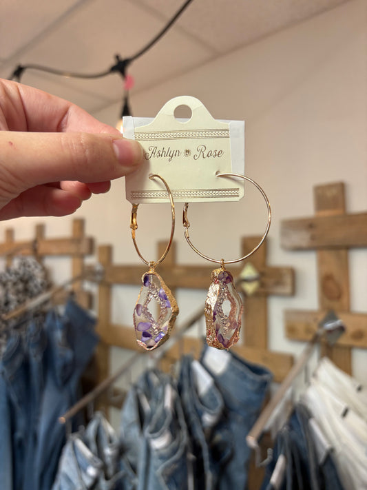 Geode Hoop Earrings