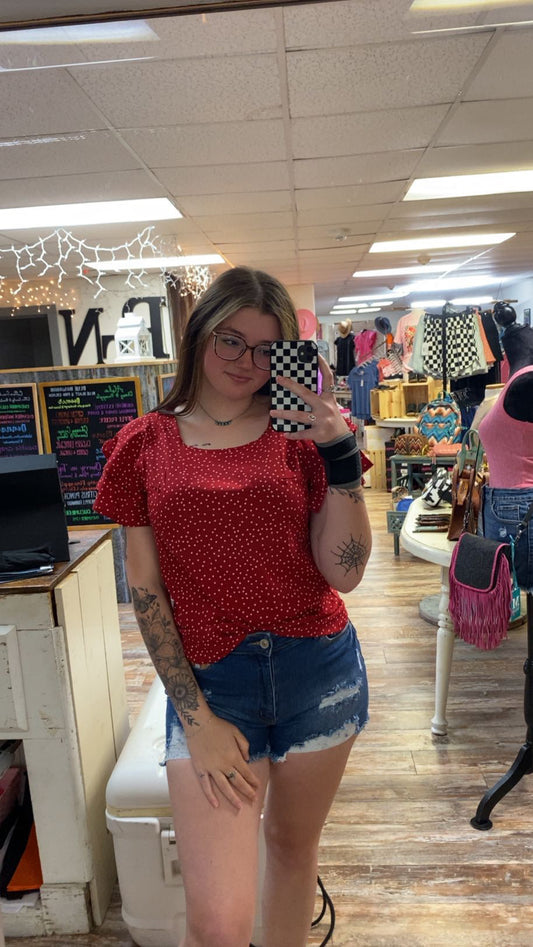 Casual Red Summer Top