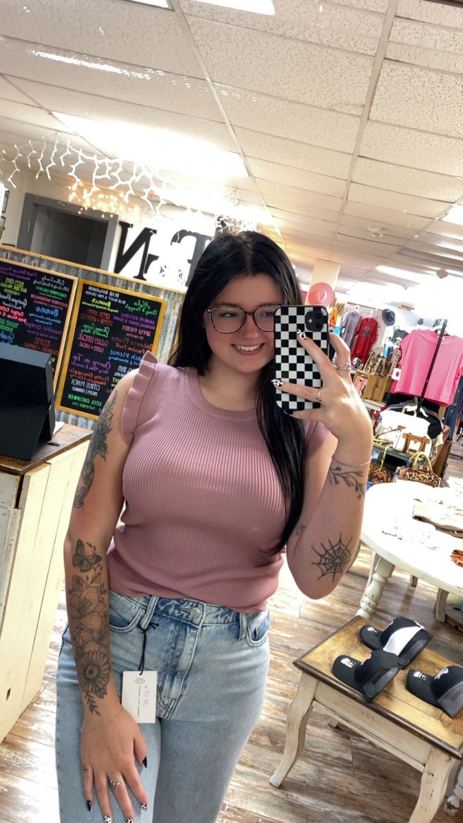 Ruffle Trim Ribbed Sweater Vest