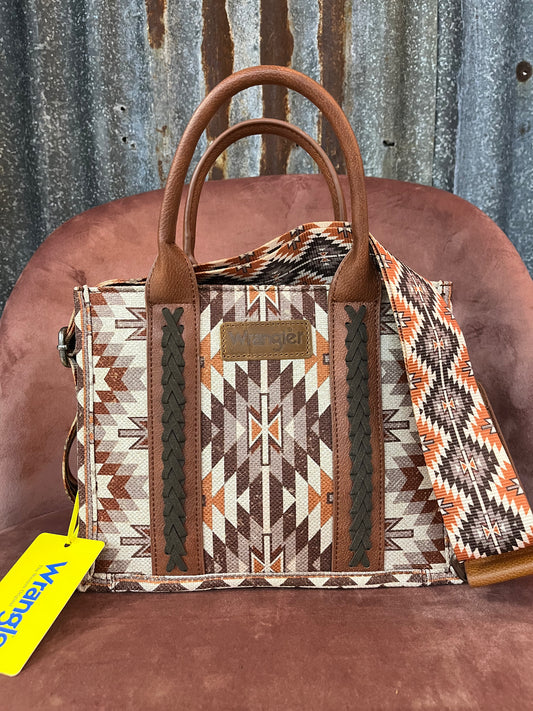 Wrangler Brown Southwestern Tote/Crossbody