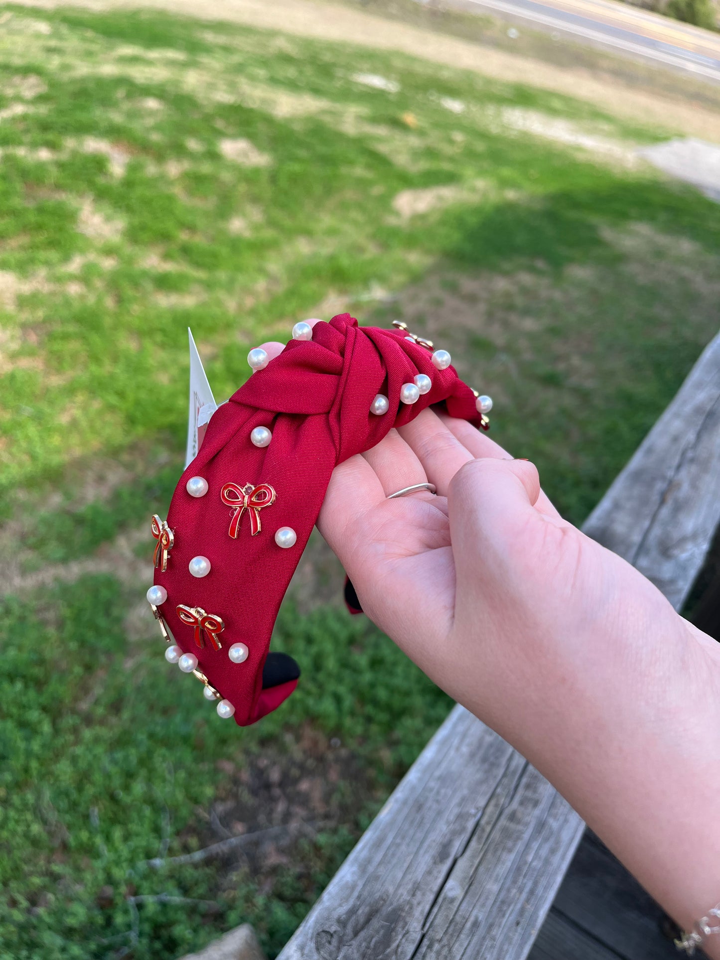 Pearl Bow Headband