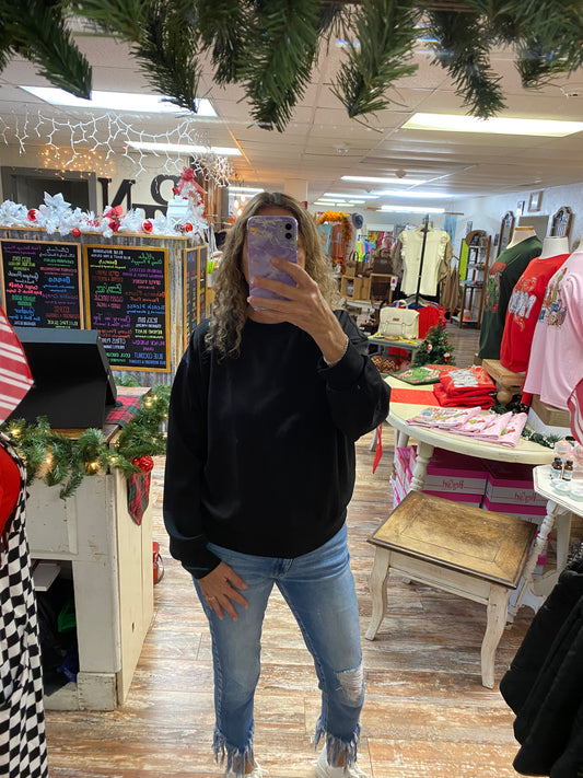 Black Athletic Crewneck