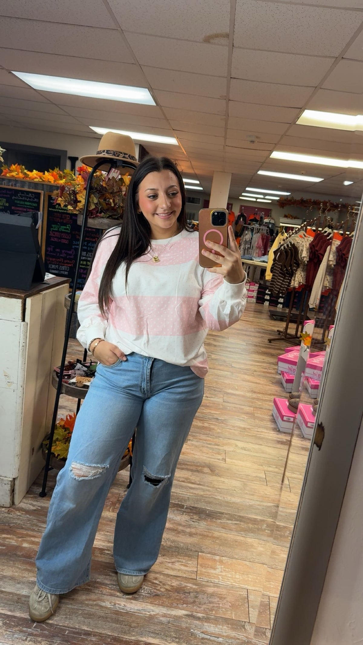 Pink Polka Dot Patchwork Top