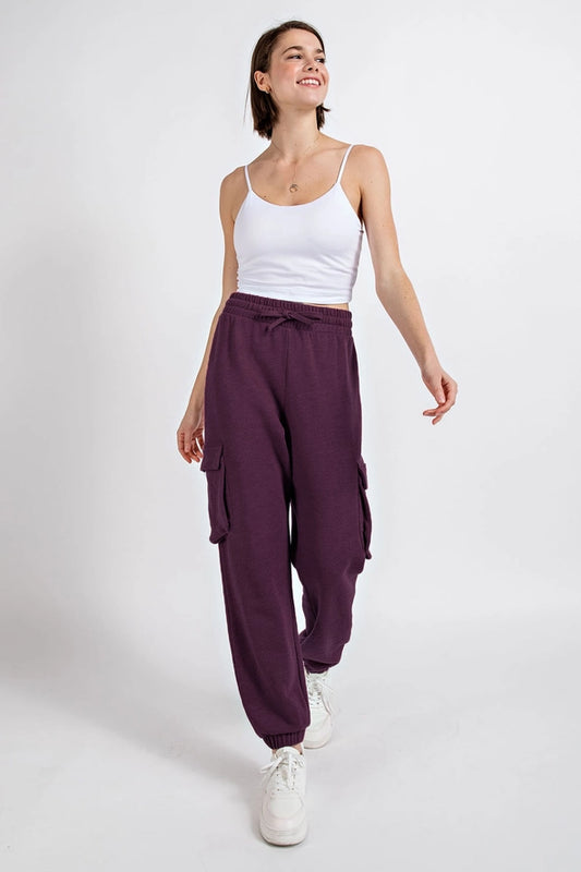 Cotton Poly Fleece Cargo Jogger Pants