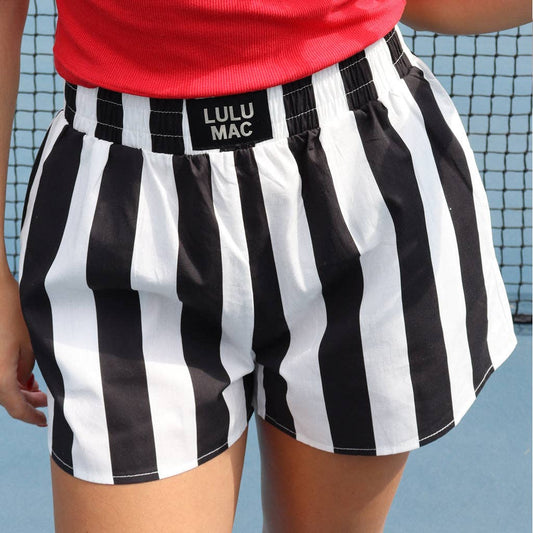 LULU MAC BLACK/WHITE DARBY BOXER SHORTS