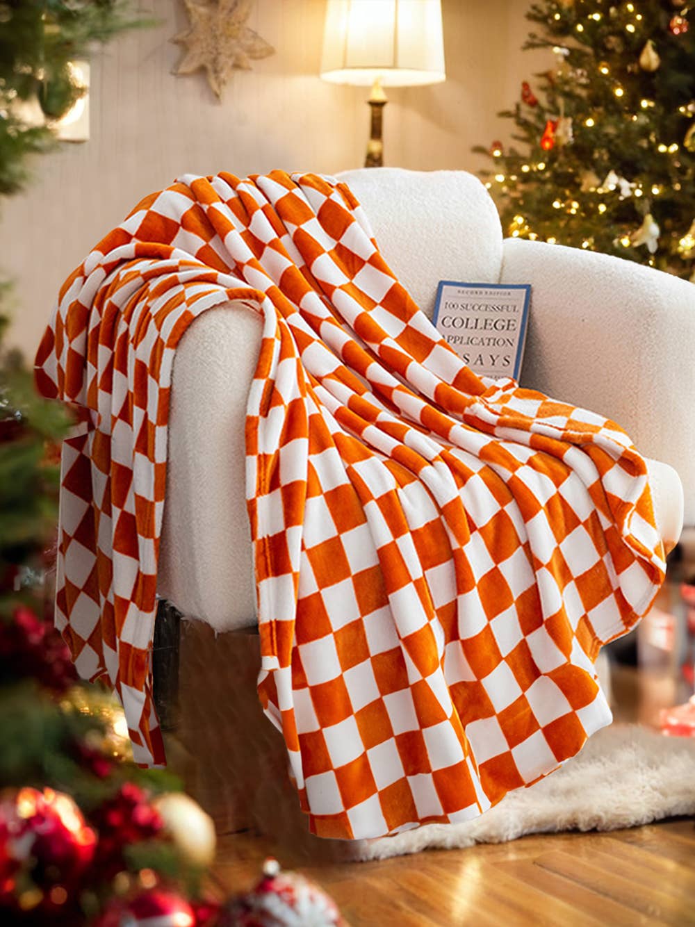 Checkerboard Printed Soft Throw Blanket