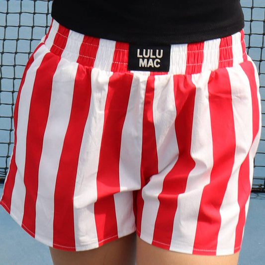 LULU MAC RED DARBY BOXER SHORTS
