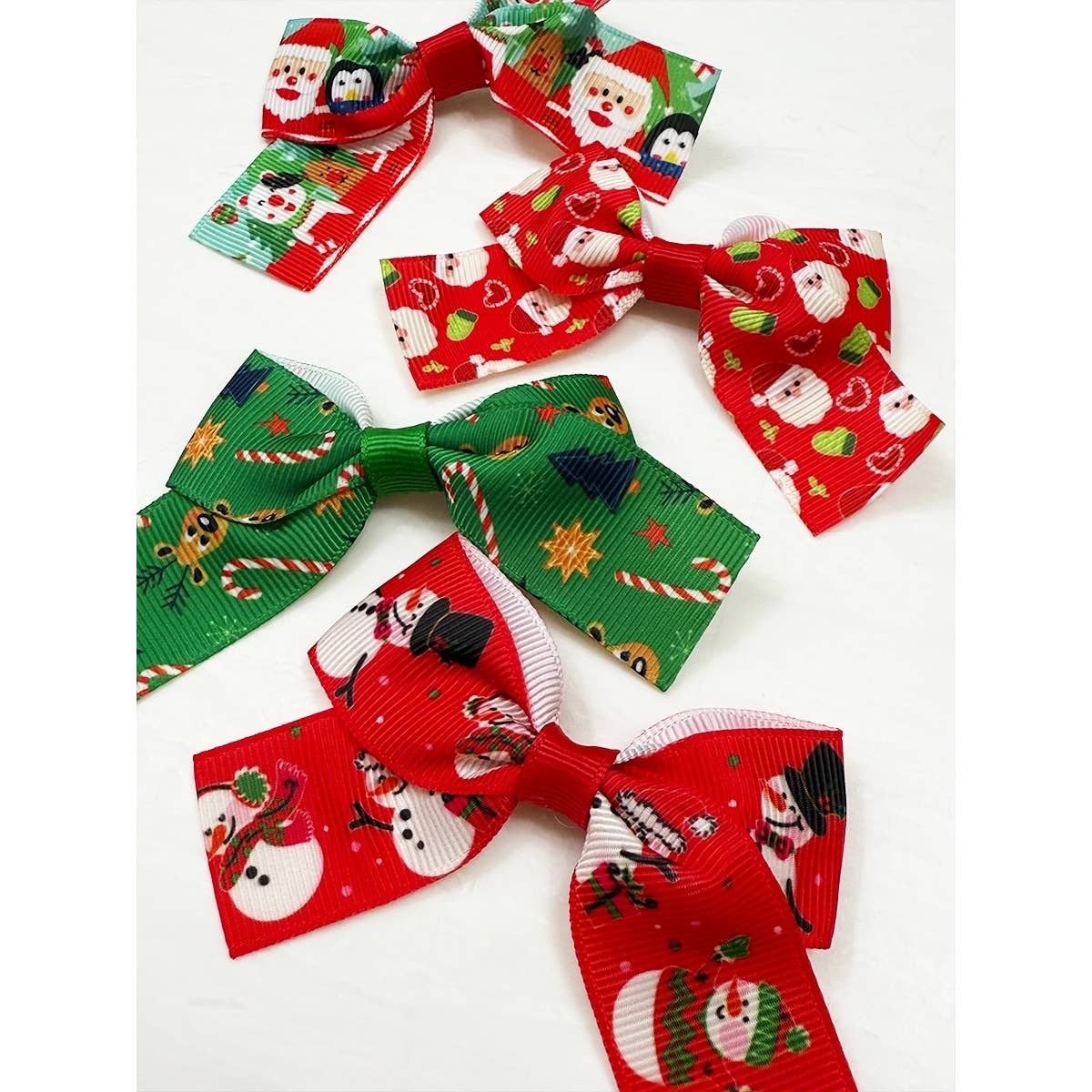 Christmas Theme Hair Bow Clip Set