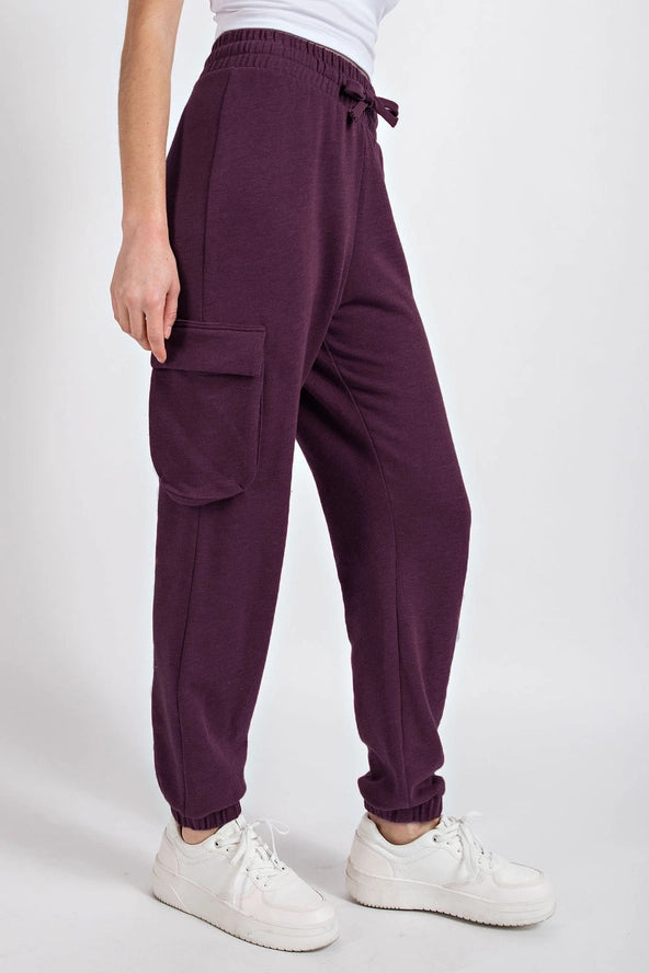 Cotton Poly Fleece Cargo Jogger Pants