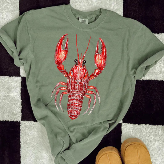 Faux Rhinestone Crawfish CC Tee