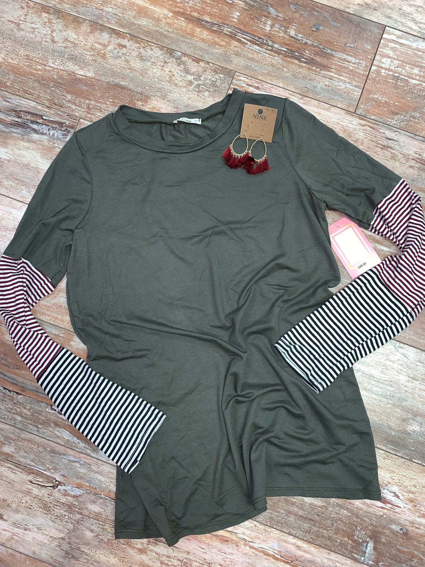 Dark Olive Pin Stripe Longsleeve